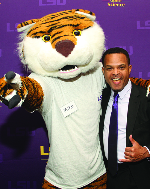 LSU 100 honoree Marco Moran with Mike at the 2016 Dean's Circle Dinner