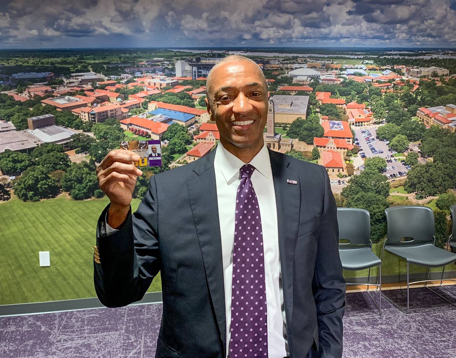 President Tate with his official LSU ID