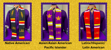 Three stoles approved for the Office of Multicultural Affairs.