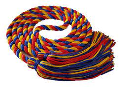red, blue, and yellow braided cord