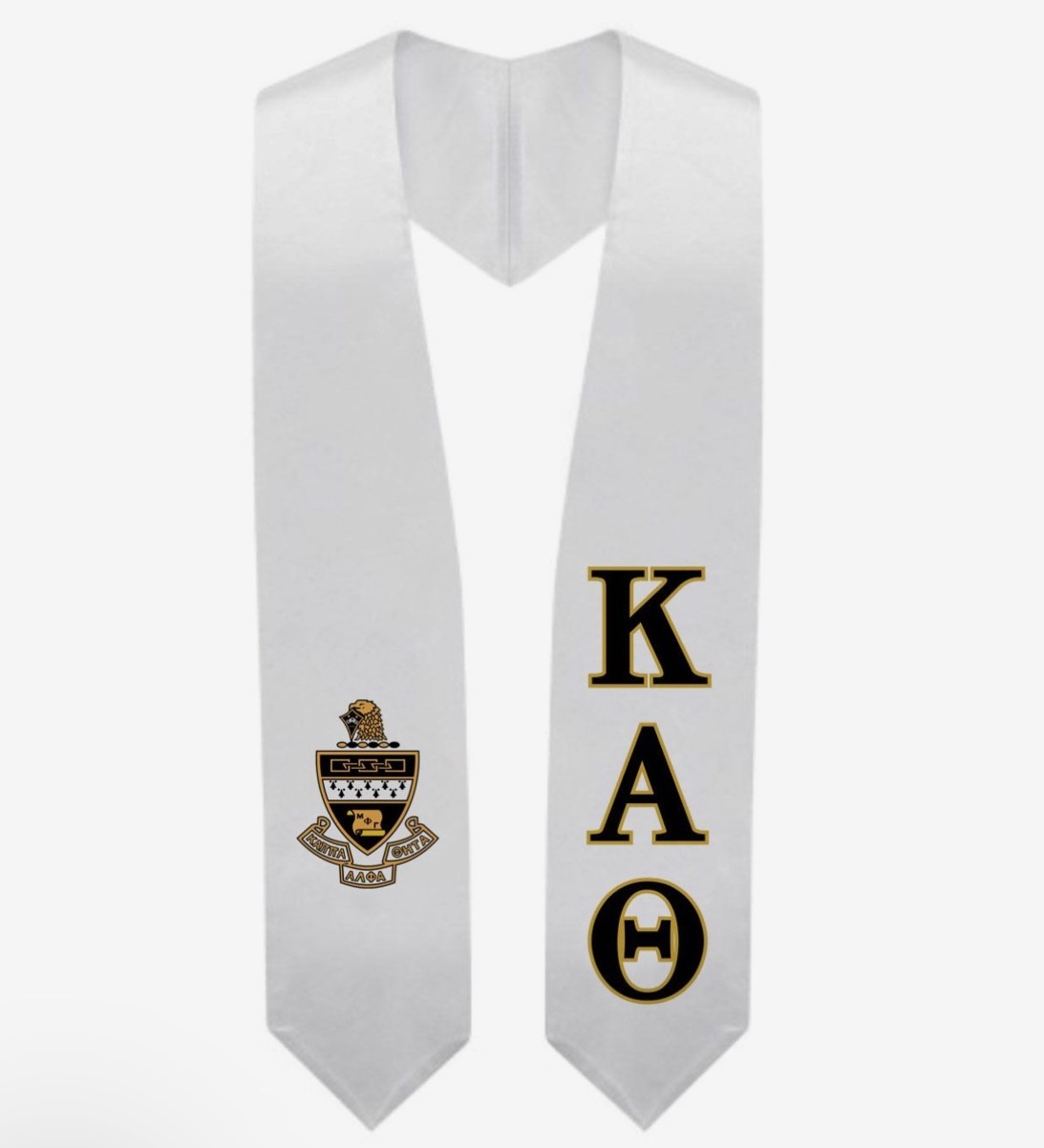 White stole with Kappa Alpha Theta letters