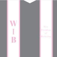 White Stole with pink borders that states WIB.