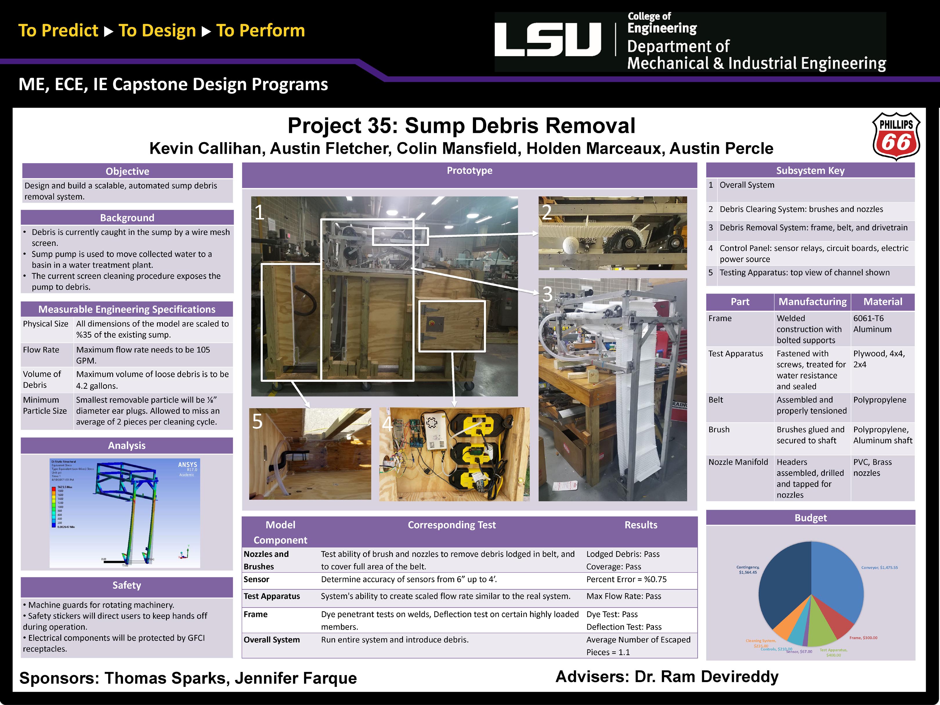 Project 35: Sump Debris Removal System