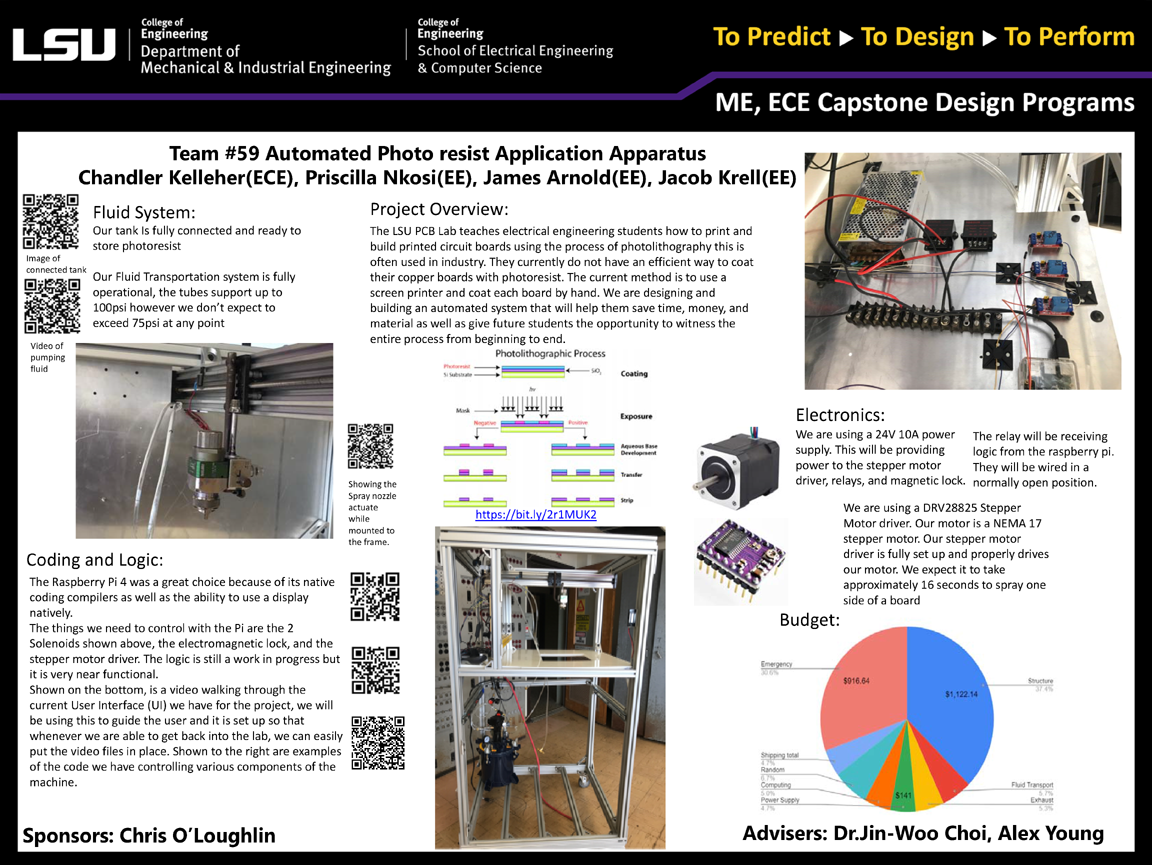 Project 59 Poster: Automated Photoresist Spray Apparatus for LSU PCB Lab (2020)