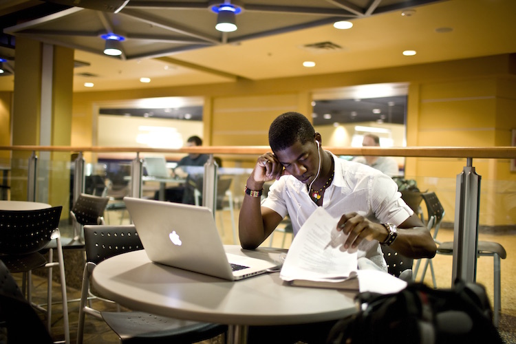 student studying at union