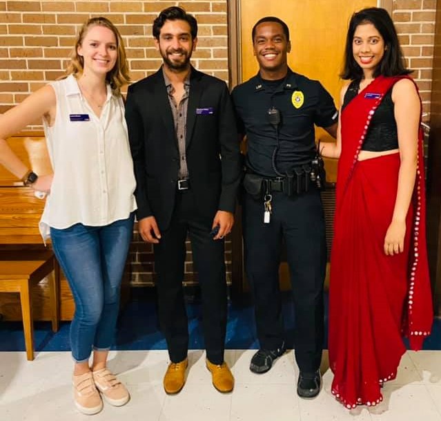 LSU Police Officer with interntional students