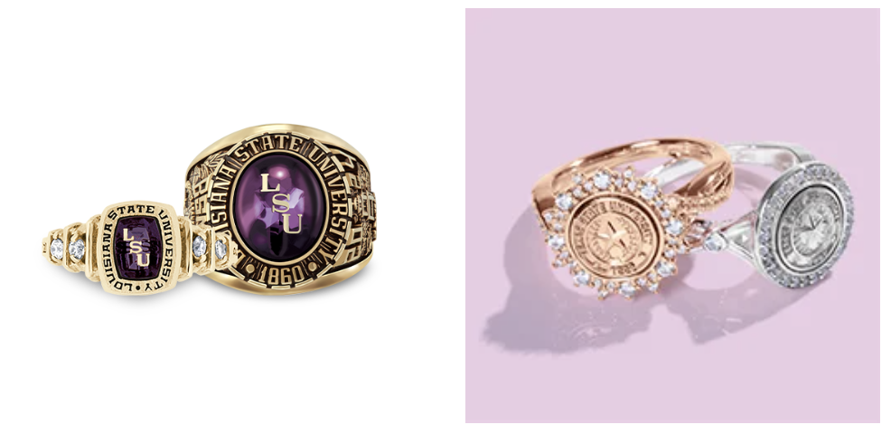 university collection of class ring designs